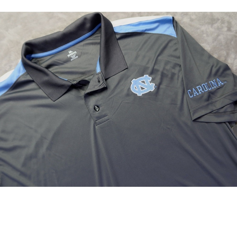 UNC‎ University of North Carolina Tar Heels Polo Shirt Gray Blue NWT New